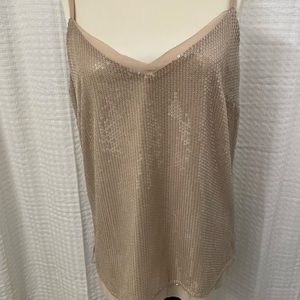New Shimmering Champagne Sequined Camisole- Size M
